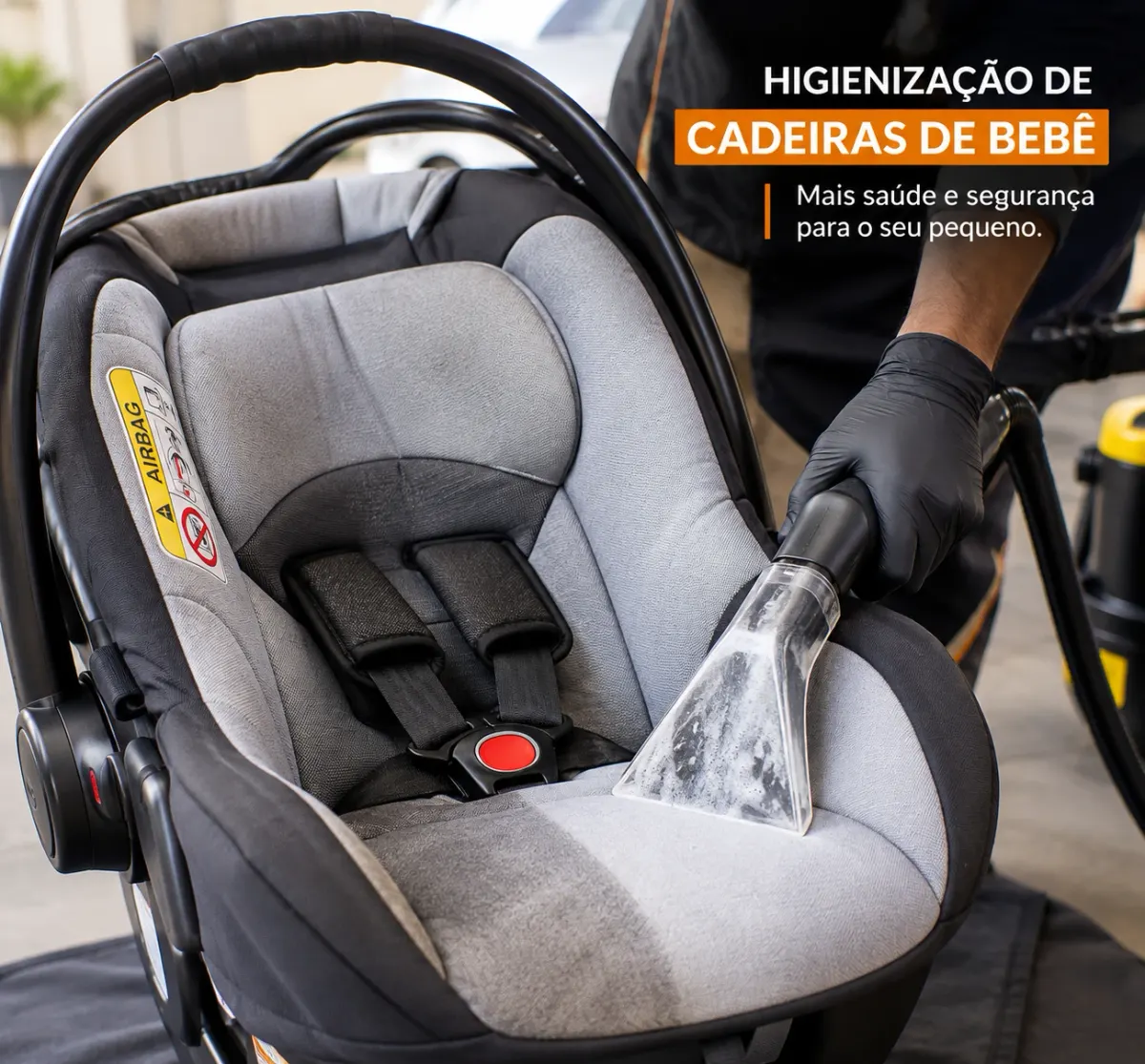 Higienização de cadeira de bebê